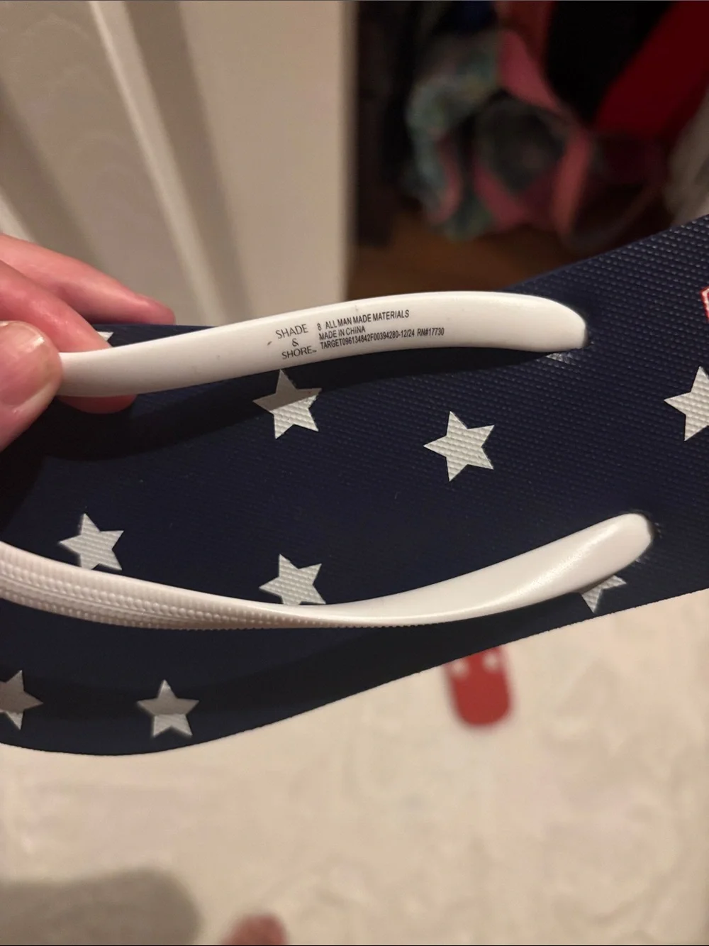 Shade & Shore women’s USA Flag Flip Flops - Red, White & Blue